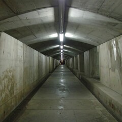 Concrete tunnel interior