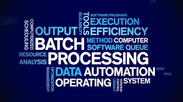 Batch Processing animated word cloud-text design animation tag kinetic typography seamless loop.