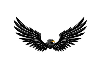 Fototapeta premium Majestic Black Eagle Wings Power Freedom and Soaring Symbolism on transparent background
