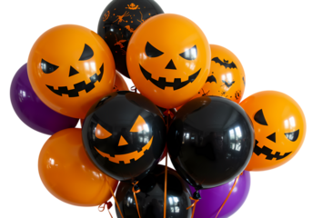 Halloween JackoLantern Balloons isolated on transparent background