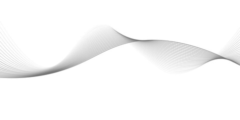 Abstract vector banner with grey wavy lines