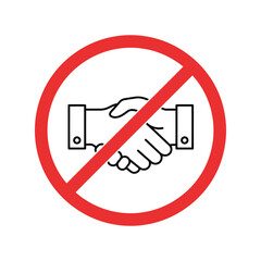 No handshake symbol social distancing coronavirus prevention business ban agreement rejection