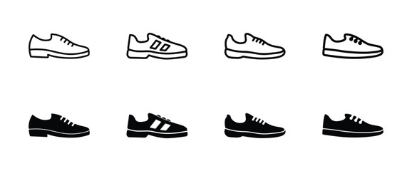 Set of Shoe icon symbol vector on white background