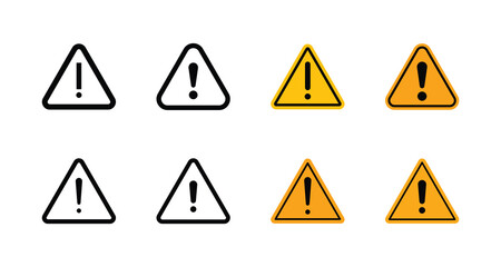 Set of Danger icon symbol vector on white background