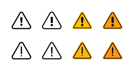 Set of Danger icon symbol vector on white background