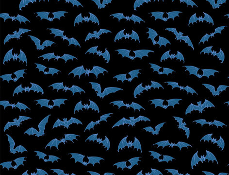 The bats is flying. Vector drawing