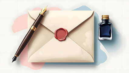 Receive a beautifully sealed letter with classic fountain pen and blue ink for that personal touch