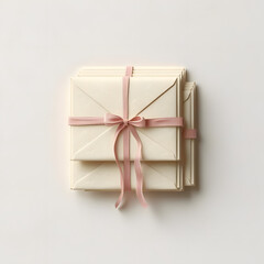 Elegant stationery set tied with a pink ribbon for weddings, announcements, and heartfelt correspondence