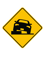 uneven road sign