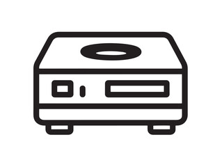 Retro Data Storage Tape Drive Icon in Clean Minimal Vector Illustration