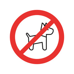 No dogs allowed sign vector illustration pet restriction symbol animal ban icon public space warning