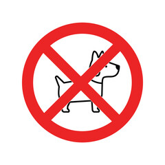 No dogs allowed sign vector illustration pet restriction symbol animal ban icon warning graphic