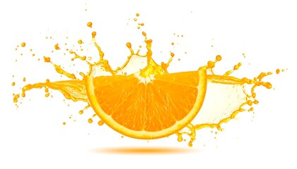 Orange slice juice splash