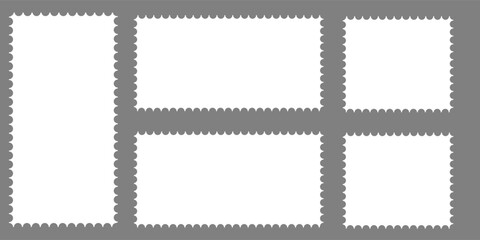 postage stamp vector on a background, vector illustration, postage stamp border set vectors, blank postage stamp in flat design,eps10