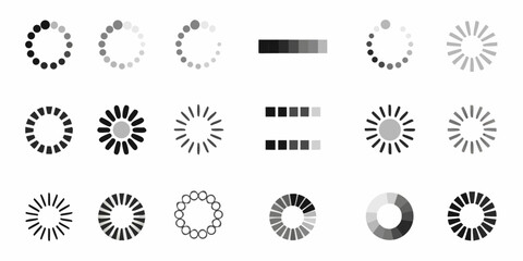 Collection of loading spinners and progress bars indicator