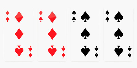 Four Playing Cards With Diamonds and Spades Suits card game