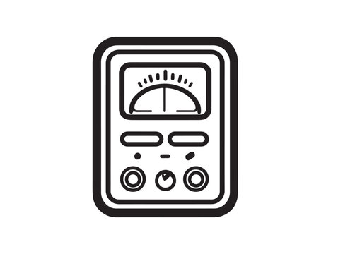 High Tech VFD Device Icon with Contemporary Clean Professional Vector Line Illustration