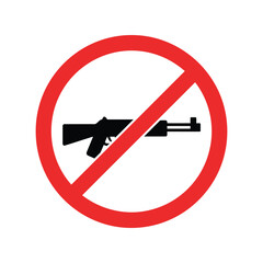 No weapons sign vector illustration prohibition symbol firearm ban icon safety alert graphic danger warning