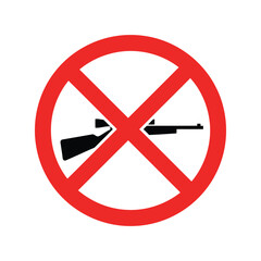 Obraz premium No firearms allowed sign gun prohibition symbol weapon ban vector illustration safety warning icon