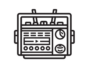 Compact VHF Marine Radio Icon Designed with Minimal Elegant Vector Illustration Style