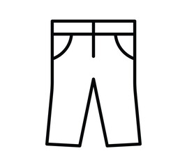 Simple Line Art Illustration of Casual Pants with Pockets and Straight Cut