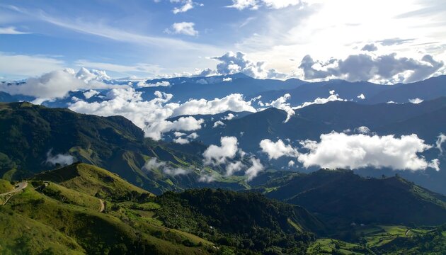 Mountainous landscape with clouds (1)