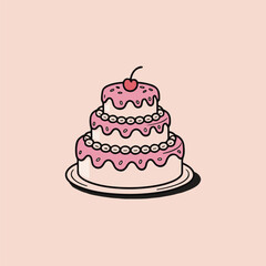vector illustration of a cake