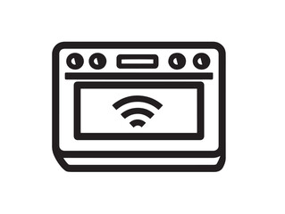 Fototapeta premium Advanced Smart Kitchen Wi Fi Enabled Oven Icon in Clean Vector Artwork