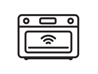 Innovative Wi Fi Enabled Oven Icon with Elegant Digital Cooking Technology Design