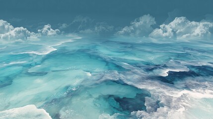 Fototapeta premium Abstract ocean waves with dynamic blue gradients and soft light reflections, perfect for commercial design projects and creative backgrounds