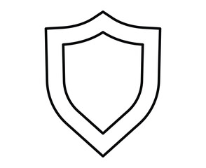 Simple Abstract Shield Icon Outline Design for Protection and Security Concept