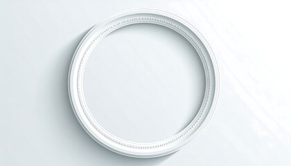 Round white frame on light gray background
