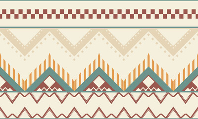 Ethnic abstract ikat art. Aztec ornament print. geometric ethnic pattern seamless  color oriental.  Design for background ,curtain, carpet, wallpaper, clothing, wrapping, Batik, vector illustration.
