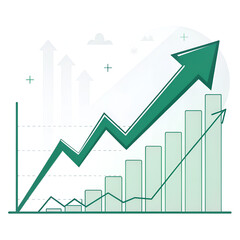 business chart with arrow
