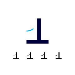 Number 1, set of four different numerals abstract design