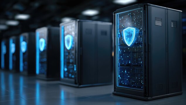 Secure server farm with data protection shields