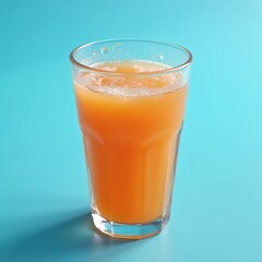 glass of seedless passion fruit juice isolated on blue background