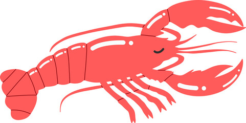 red lobster logo flat illustration 