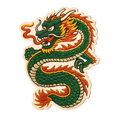 Naklejka premium PNG Vibrant mythical dragon illustration