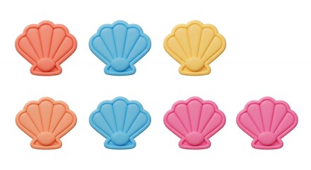Colorful seashell shapes design