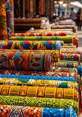 Vibrant African fabrics on display