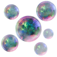 3D Rendered Bubbles with Iridescent Color 