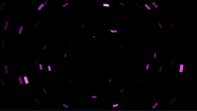 Abstract tunnel animation with glowing purple particles on a dark background