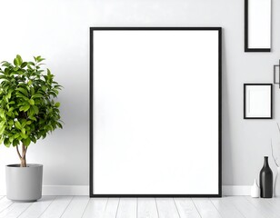 Blank framed art print mockup