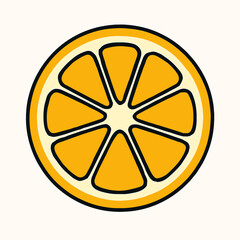 Obraz premium Flat design Orange Half Slice Vector Illustration