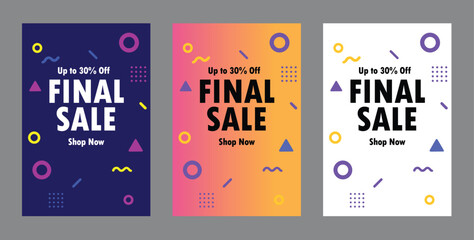 modern poster design template, poster design, sale poster, Final Sale Discount Confetti Graphic