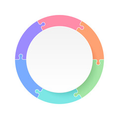 Obraz premium Infographic template of a circular puzzle with six pieces