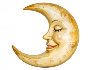 Smiling crescent moon