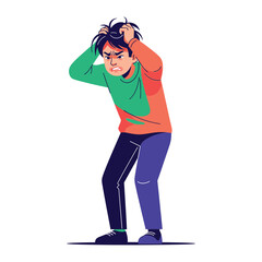 Frustration and Anger : Depicting a person experiencing intense feelings of frustration and anger, with a focus on visual and emotional expression.