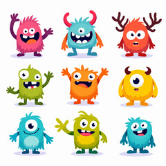 Funny Cute Little Monster Set
